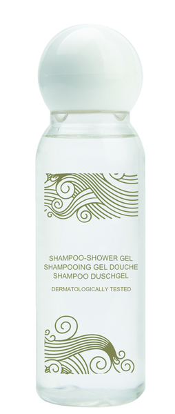 Flasche Shampoo und Duschgel 30 ml
